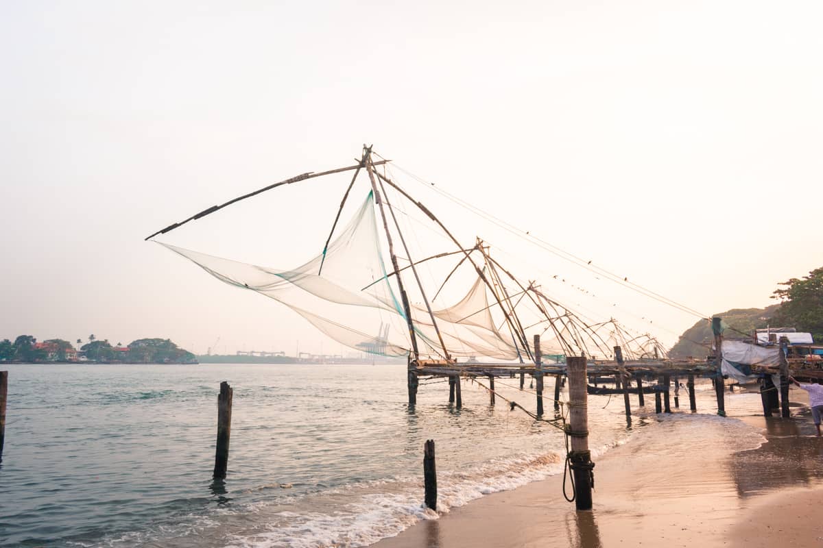 Kochi harbor and Chinese fishing nets