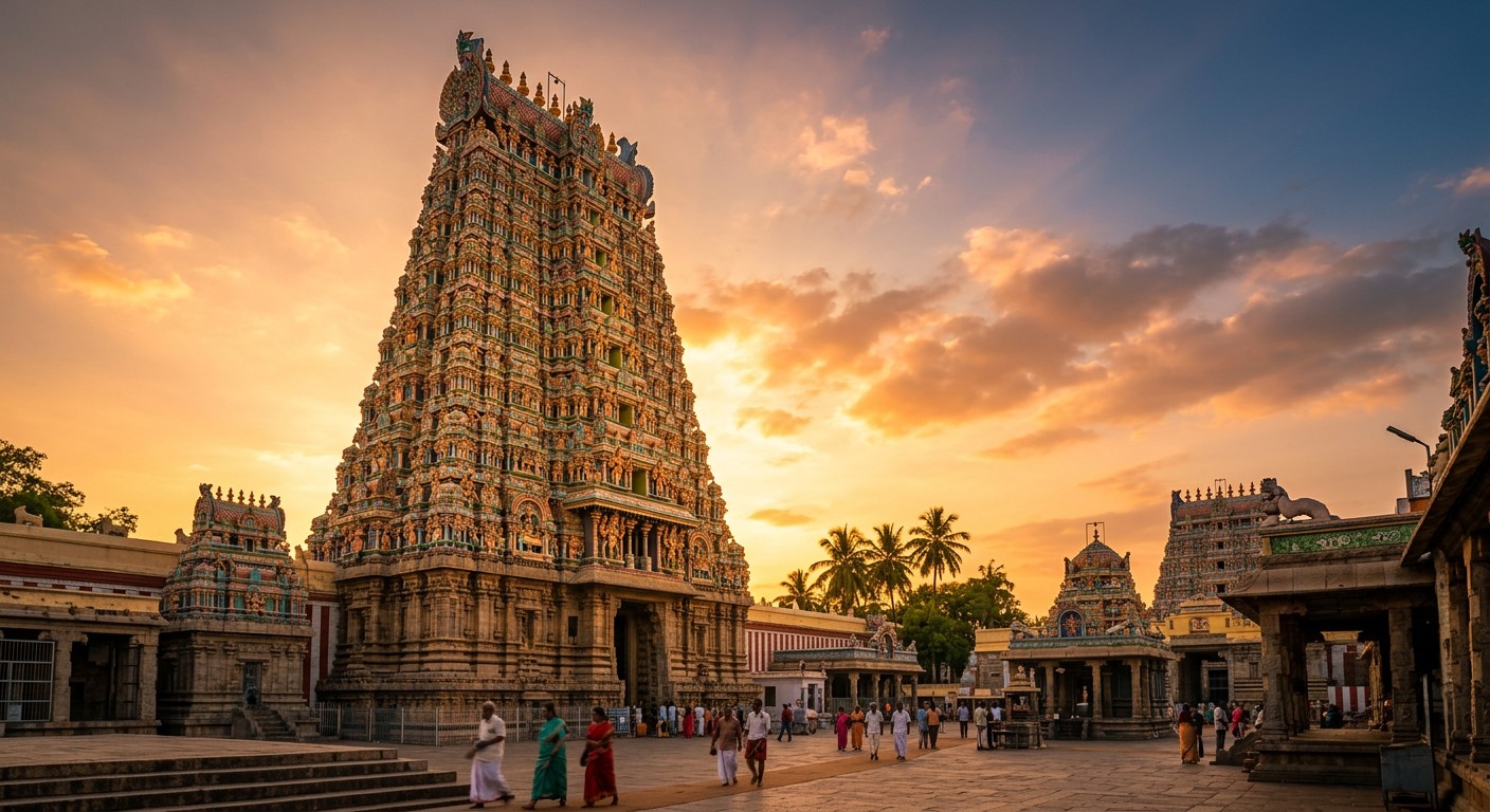 Meenakshi Amman Temple Madurai — South India pilgrimage tours and cab booking with KRM Tours & Travels